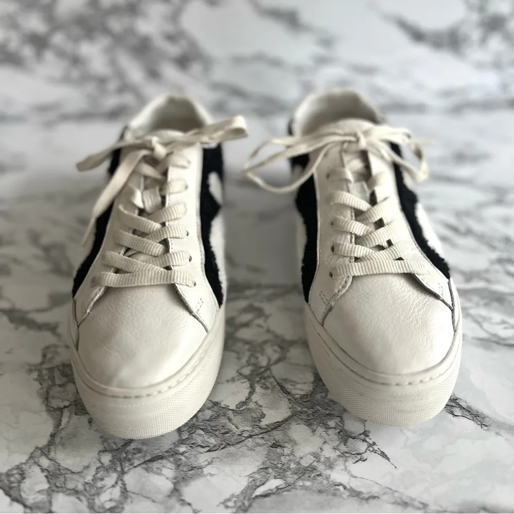 Soludos Yin Yang Women’s Platform Leather Sneakers Sz 9 White Black - Image 4
