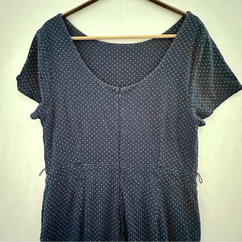 Boden Caitlin Jersey Jumpsuits Polka Dot Blue Size 14 - Image 7