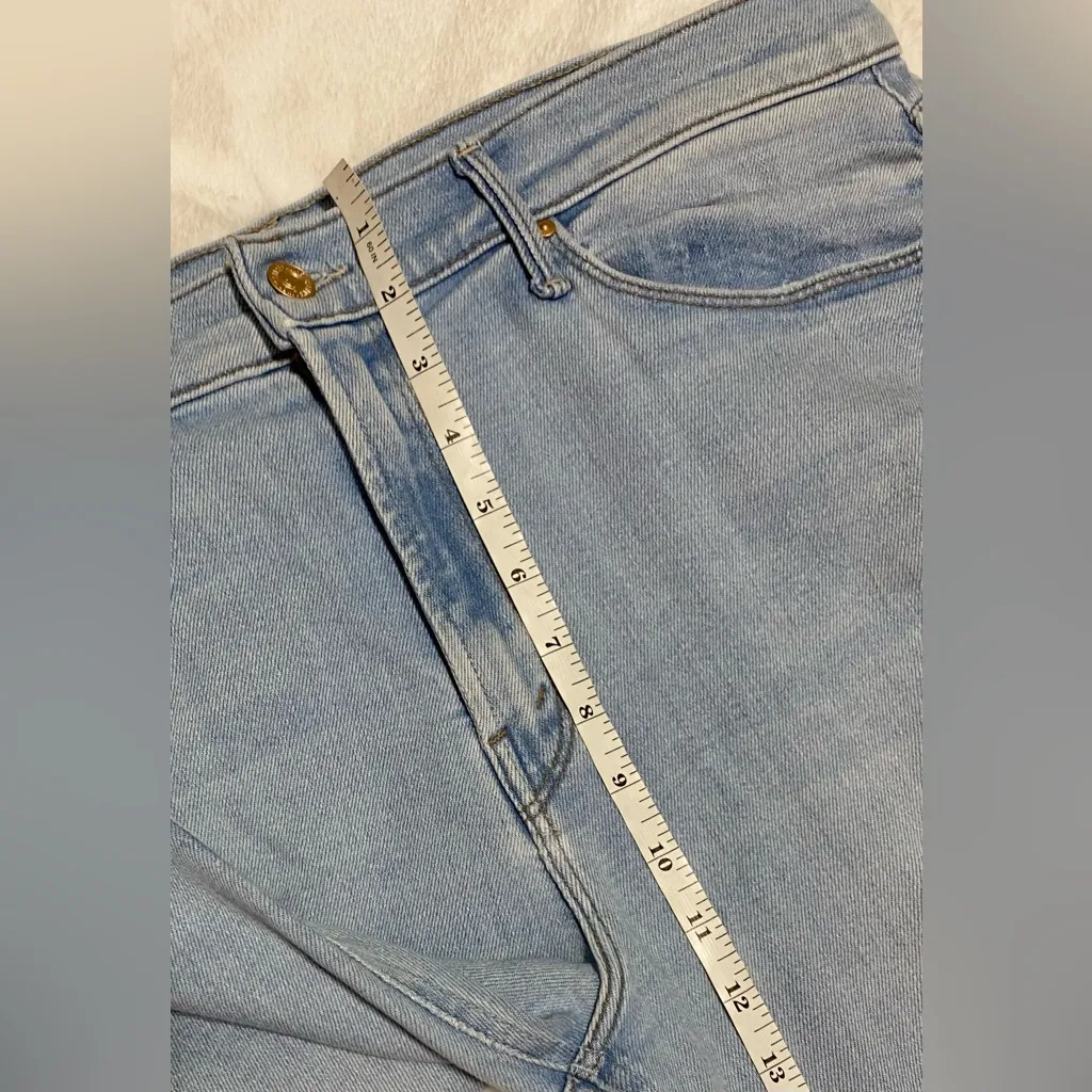 MOTHER The Mid Rise Dazzler Ankle Fray Jeans Blue Size 34 - Image 14