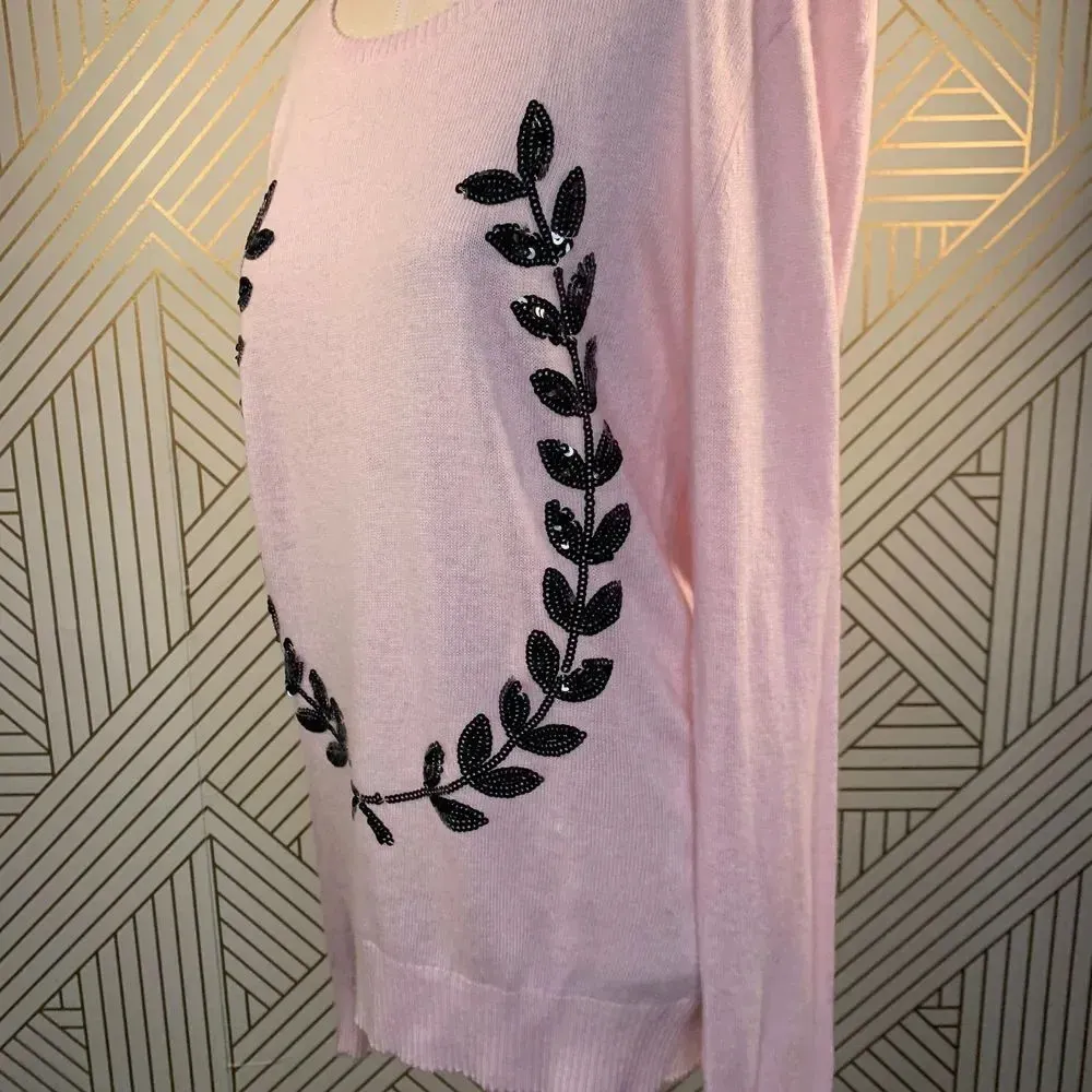 Wildfox Laurel‎ Wreath Sequin Sweater in Pink - Image 7