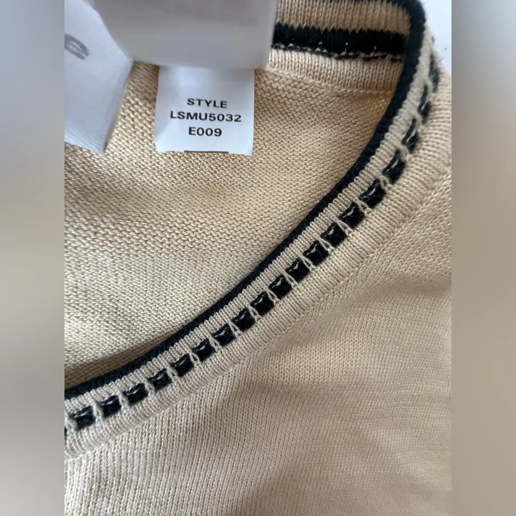 Vtg Liz Claiborne Lizsport Womens Size XL Y2k Snaps Sweater Cardigan Classic Tan - Image 9