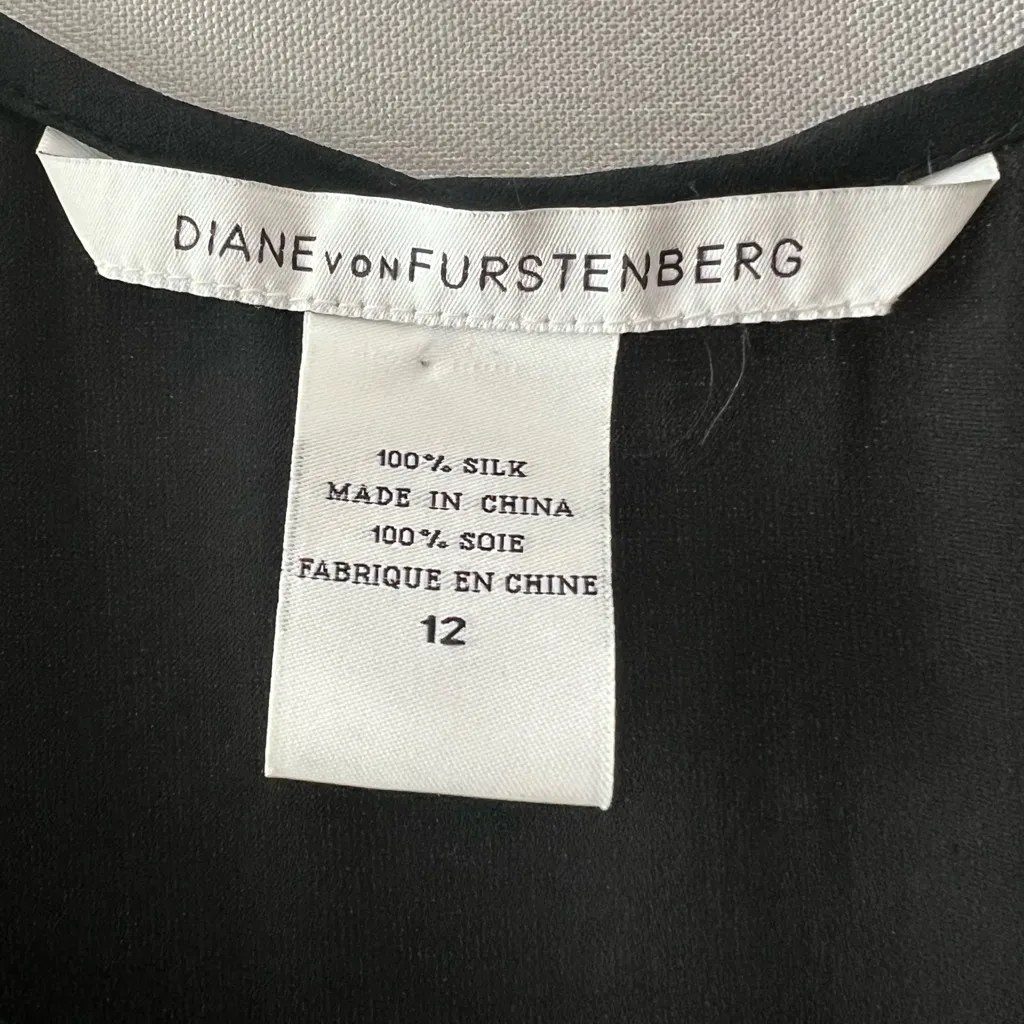 Diane Von Furstenberg Silk Black Midi Dress - Image 3