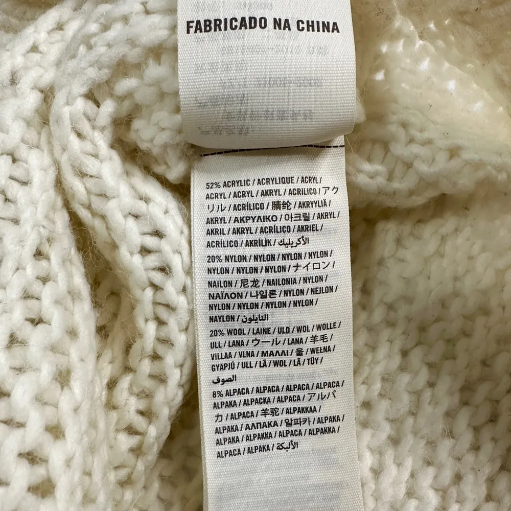 Abercrombie and Fitch Wool Blend Cropped Knit Sweater - Ivory/Cream - XS - Image 14