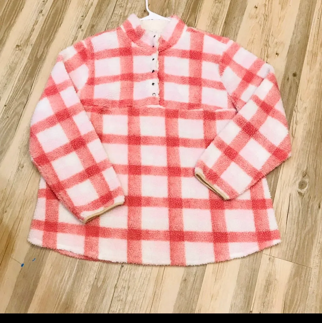 Plus Size Gingham Boutique Sherpa jacket sz 2X White - Image 5