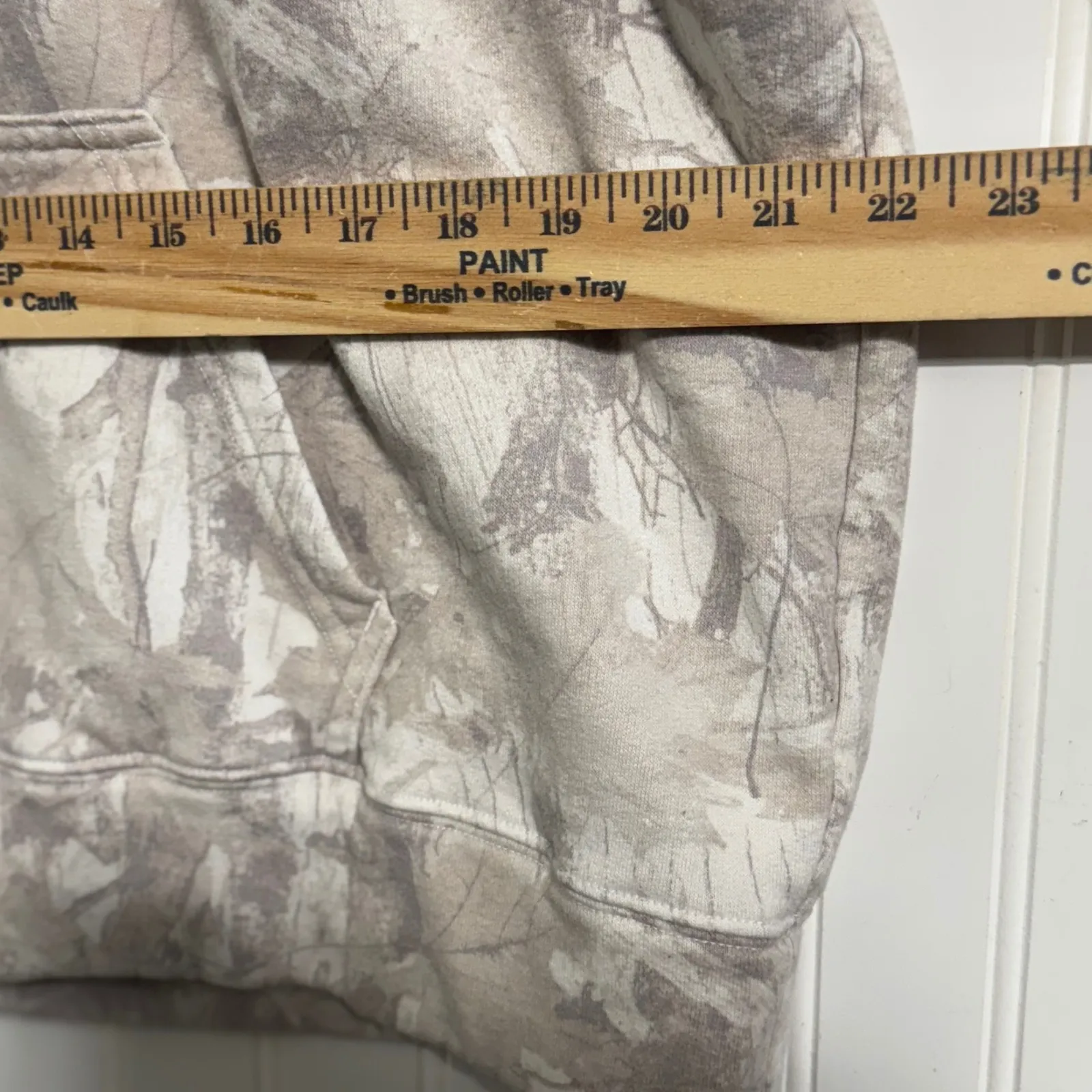 Hollister Medium Cream Camo Oversized Boxy Hoodie Y2K Streetwear Pullover - Image 5