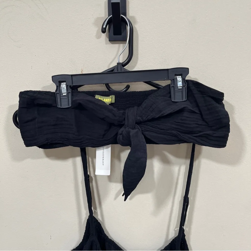 Celandine x Anthropologie x Two piece set bra strapless and pants black NWT M Size M - Image 2