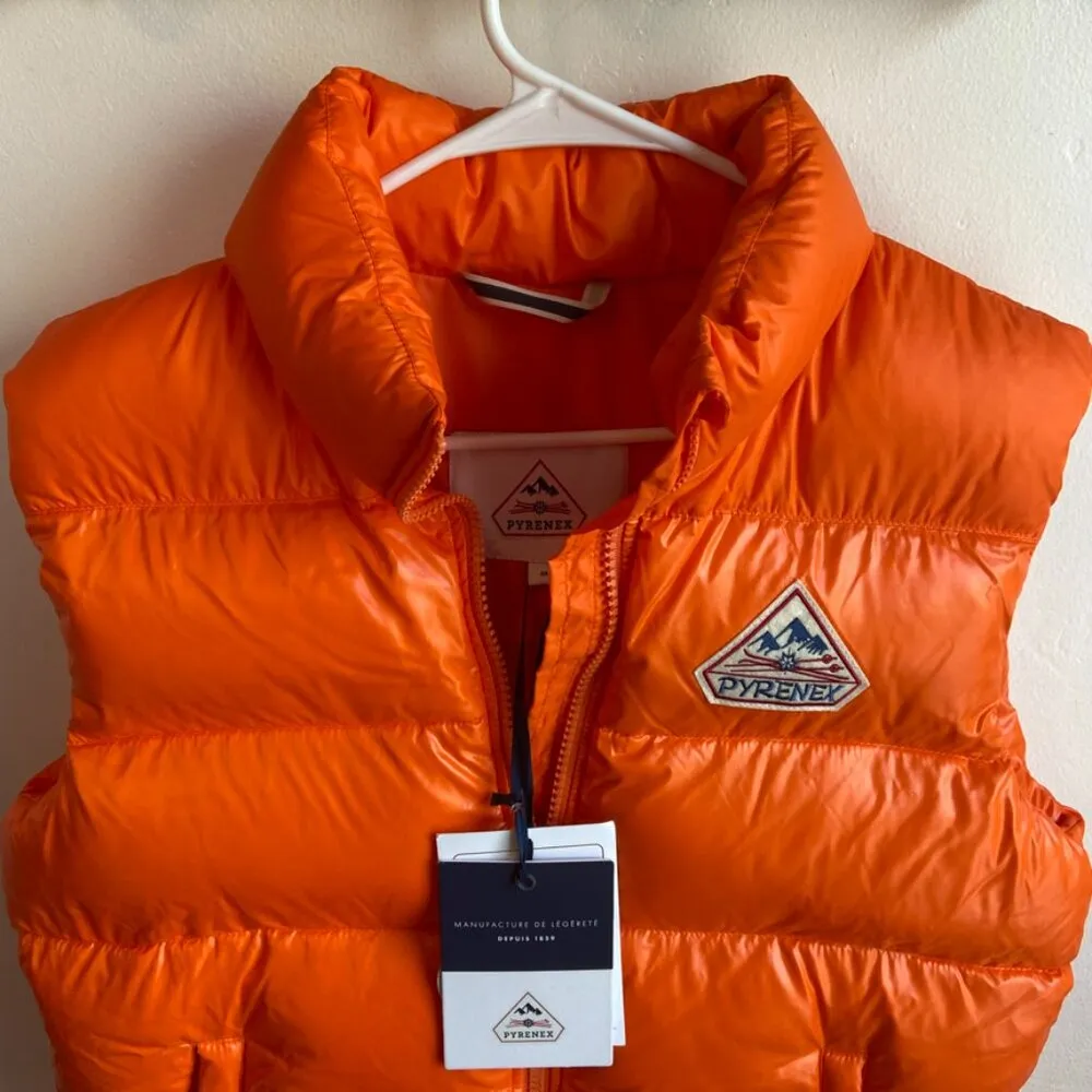 NWT Pyrenex Puffin Orange John Unisex Sleeveless Down Jacket Size M - Image 10