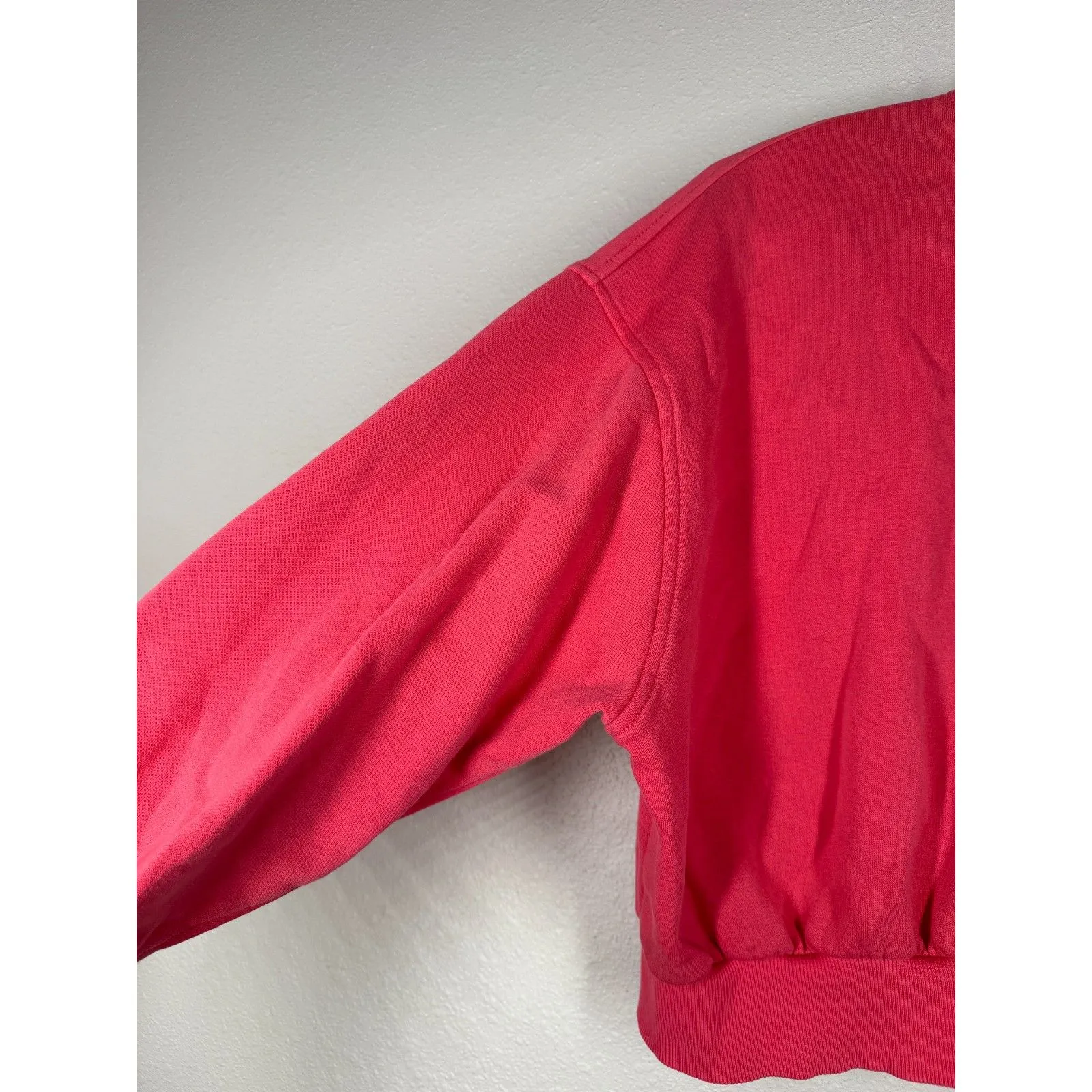 Nike Pink Cropped Sweatshirt Womens Sz L Gym Cozy Workout Athleisure Athletic - Image 3