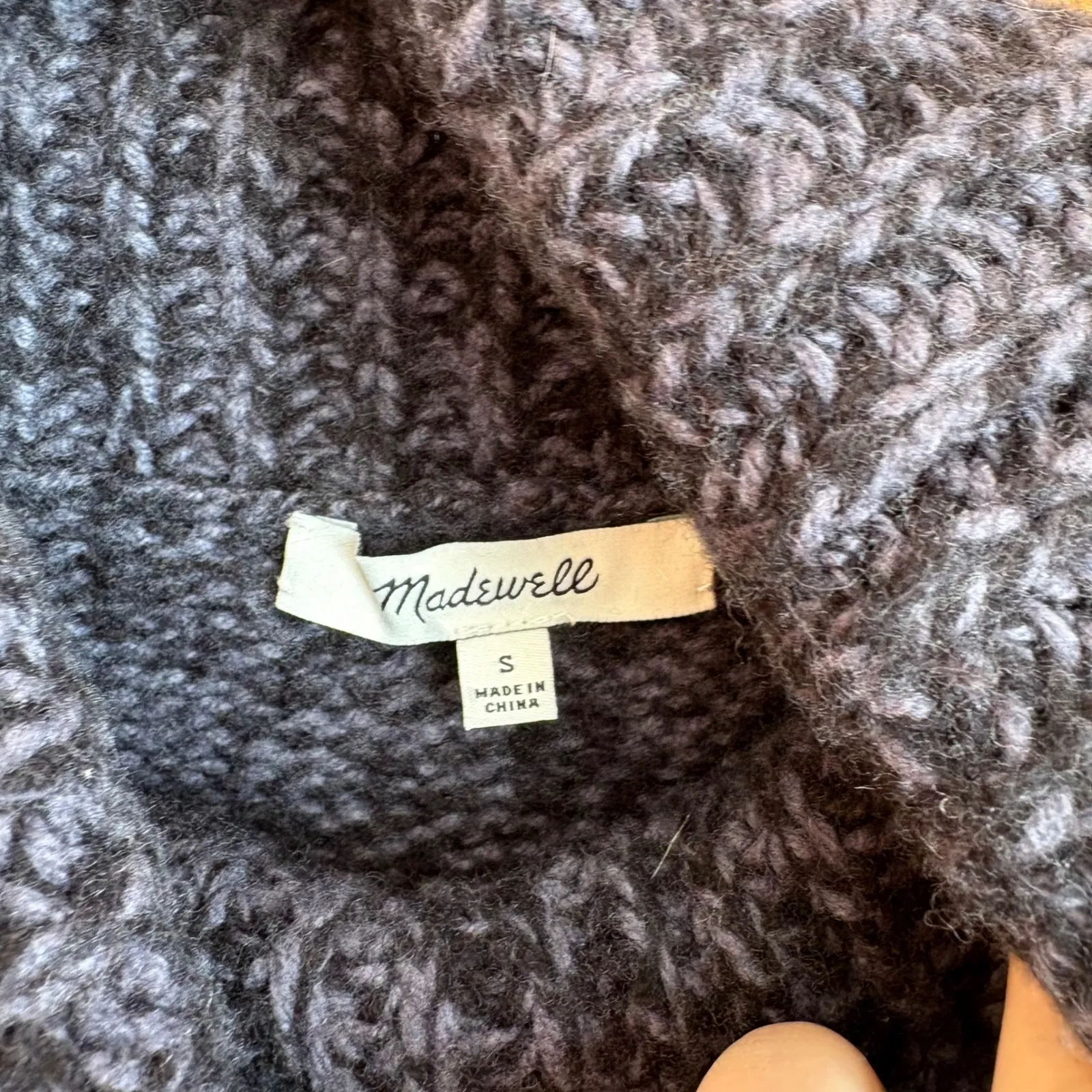 Madewell Charcoal Heathered Sleeveless Turtleneck Sweater Knit Top Size S - Image 3