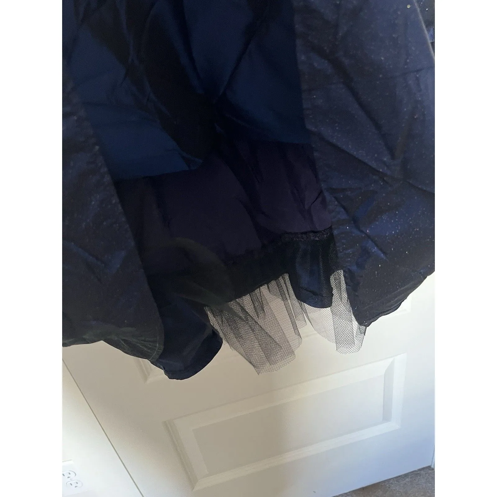 Jessica McClintock for Gunne Sax Blue Glitter Strapless Formal Dress Size 3 - Image 5