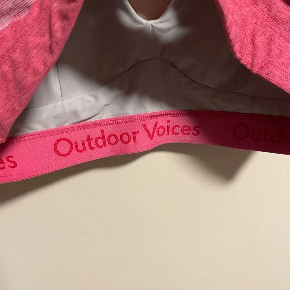 Outdoor Voices Plunge Bra Keyhole Back Rose
Clay Flamingo Pink- Size Small - Image 5