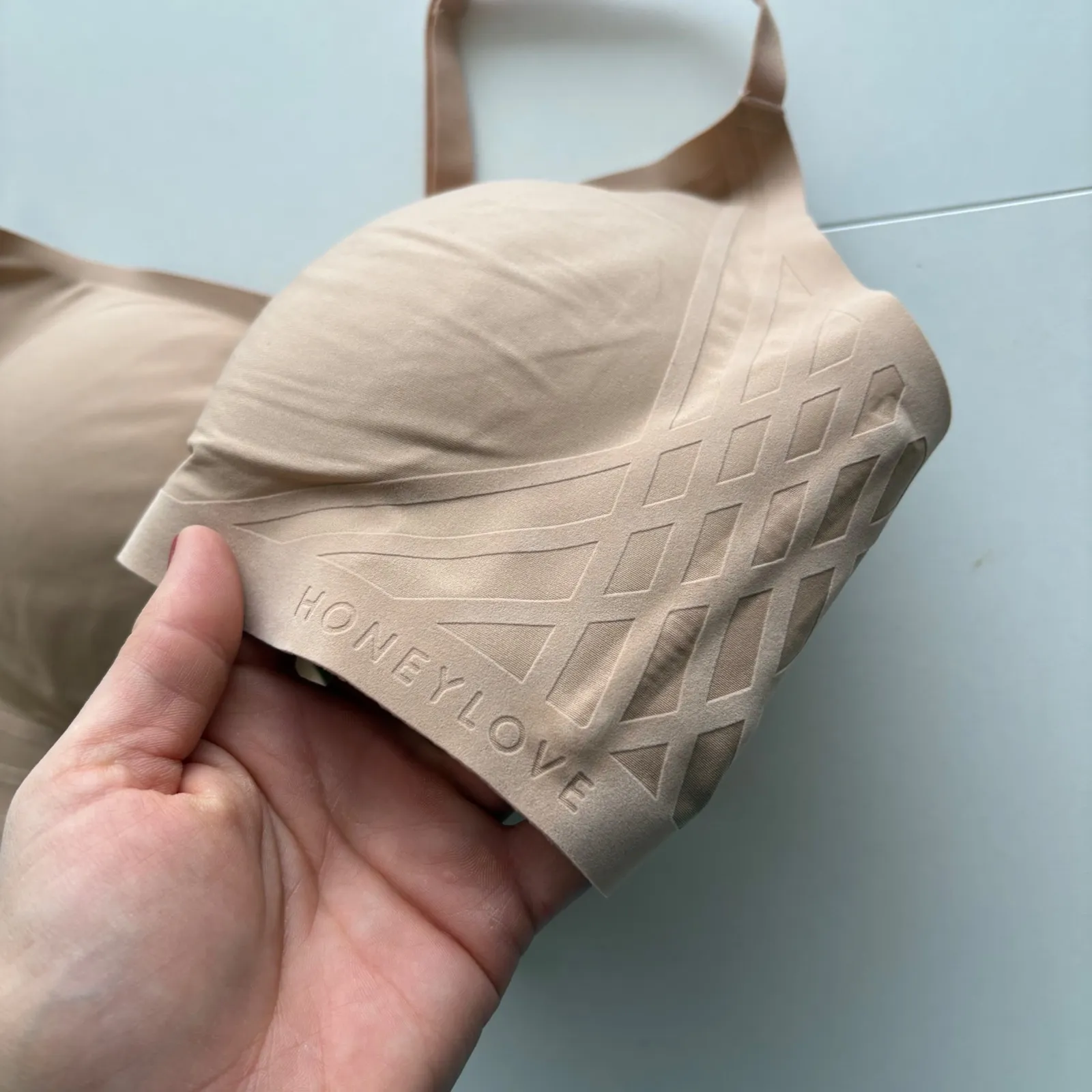 HONEYLOVE Sculpting Bra Nude Seamless Comfort Support Full Coverage Size L Tan Size L - Image 3