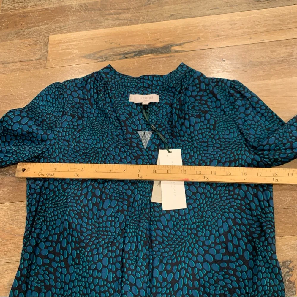 HOBBS LONDON Lucille Tunic Knee Graphic Dot Navy Aegean Dress Size US 2 - Image 16