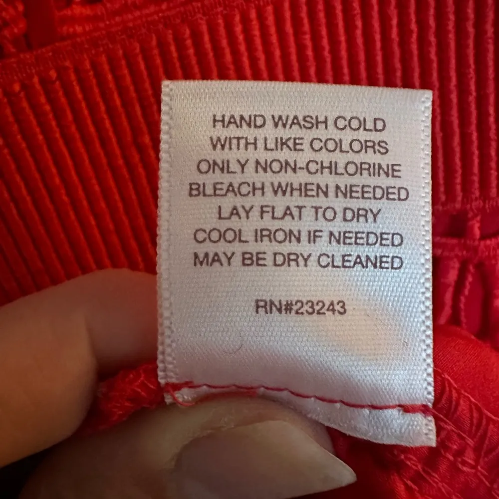 Eva Mendes Sheath Dress Red Lace Overlay Short Sleeve Modest Cocktail Party - Image 5