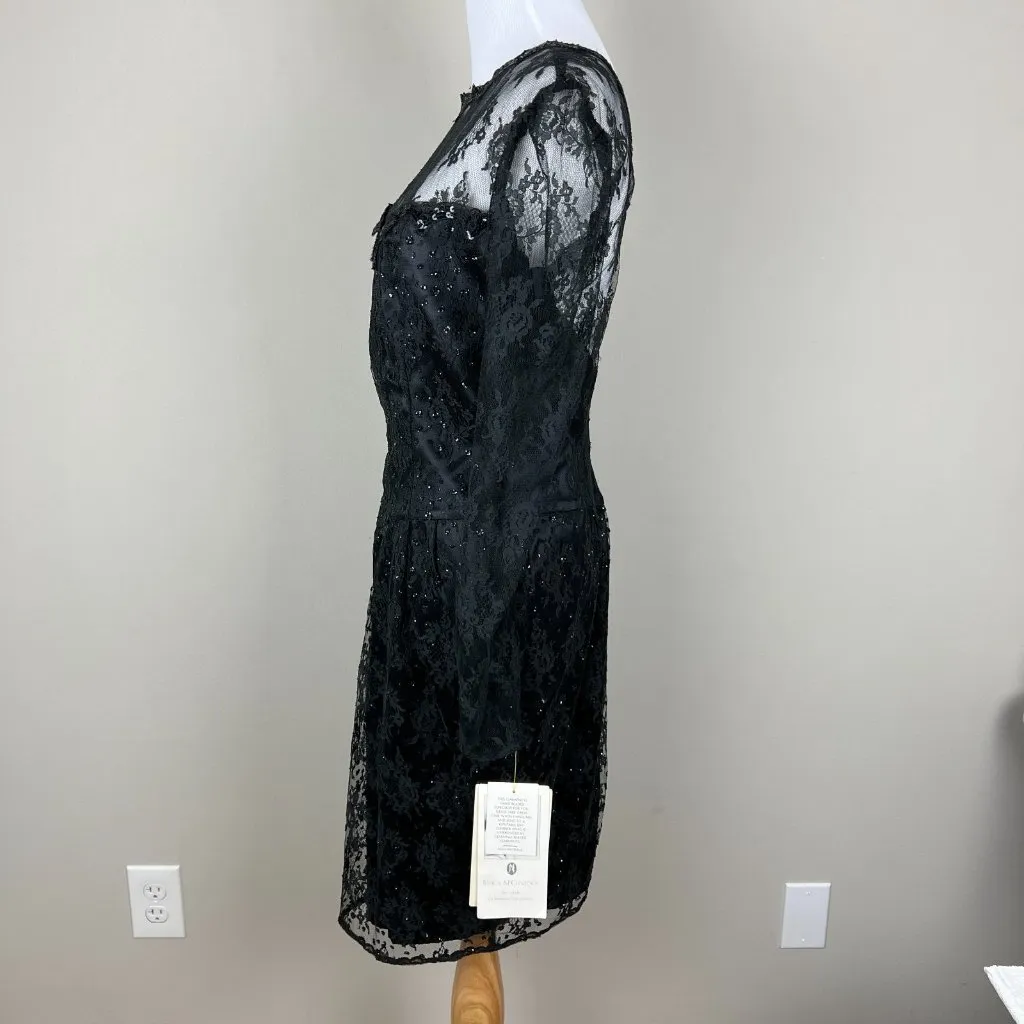 Gunne Sax Jessica‎ McClintock Dress 11/12 Sequin Lace Whimsigoth VTG Deadstock - Image 8