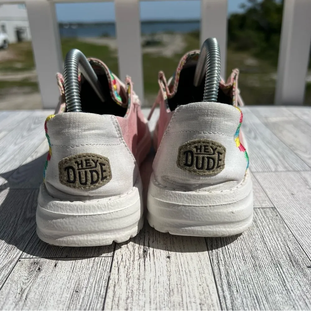 Hey Dude Shoes Wendy Boho Pink  White Women’s Size 5/ Youth 4 - Image 4