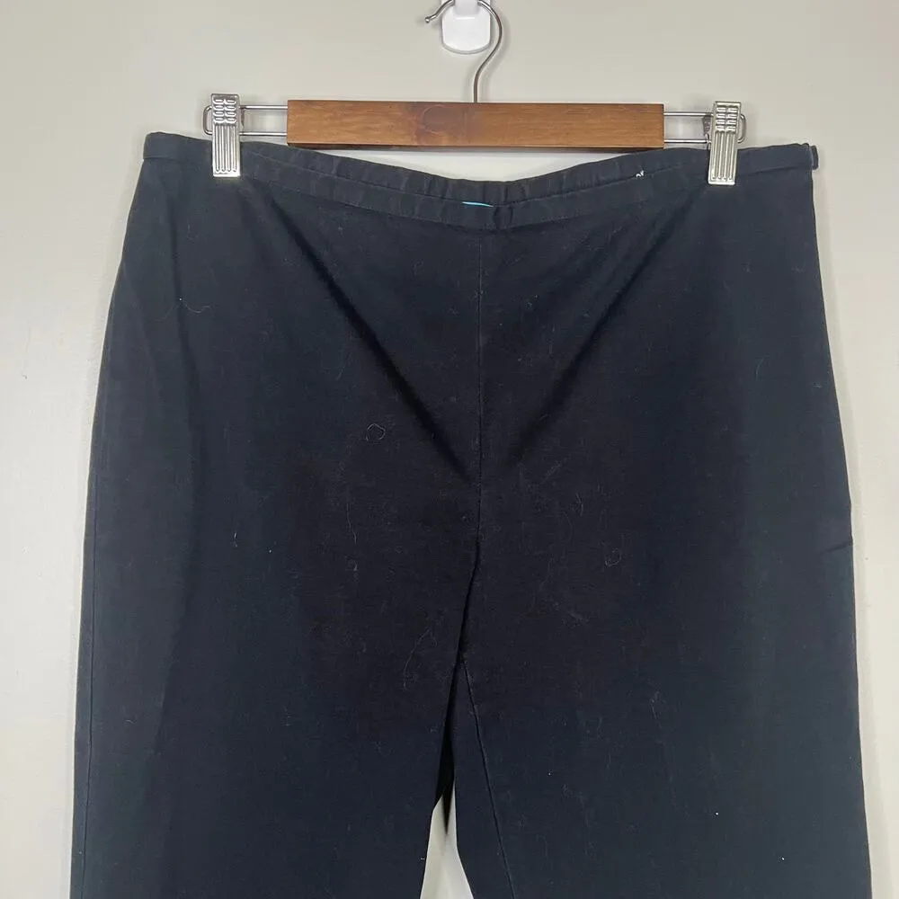 J McLaughlin Black Classic Straight Leg Cotton Blend Dress Pant Size Zip Sz 12 - Image 2