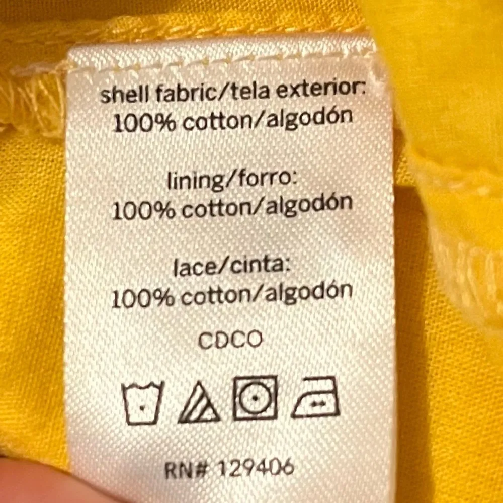 Venus Bright Yellow Cotton Crochet Lace Detail Sundress | Size 6 | - Image 9