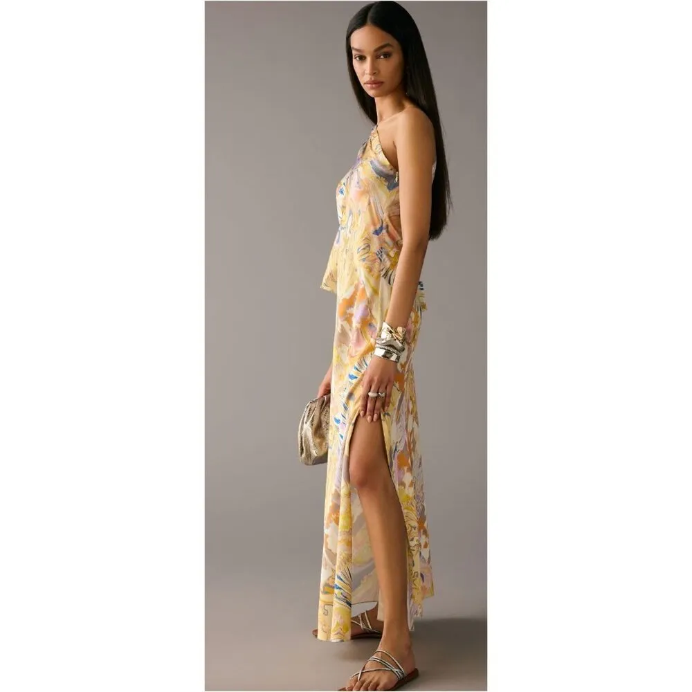 Anthropologie Mandira Wirk One-Shoulder Printed Maxi Dress Small‎ - Image 4