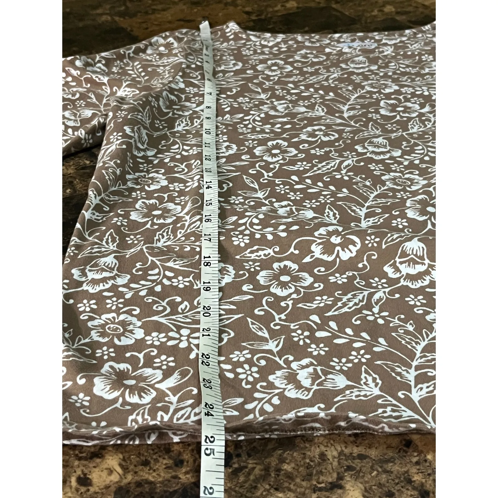 Denim & Co. brown floral print long sleeve top - Image 5