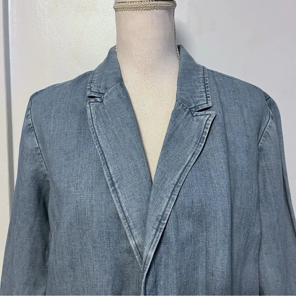 J.Jill  • Light Denim Two Button Blazer Jacket - Image 3