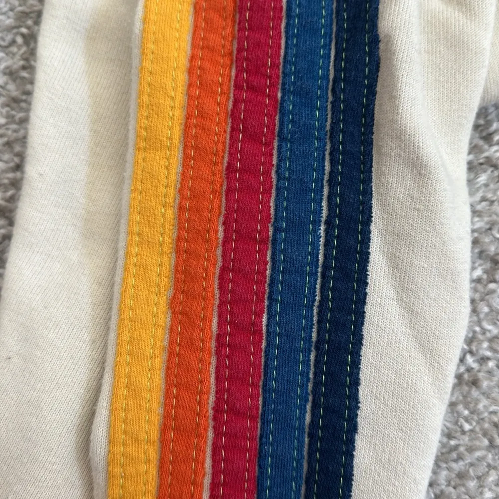 5 stripe Cream Sweatpant size medium - Image 5