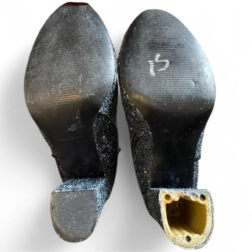 Call It Spring Sparkling Blue and Purple Ankle Boot Heels - Image 7