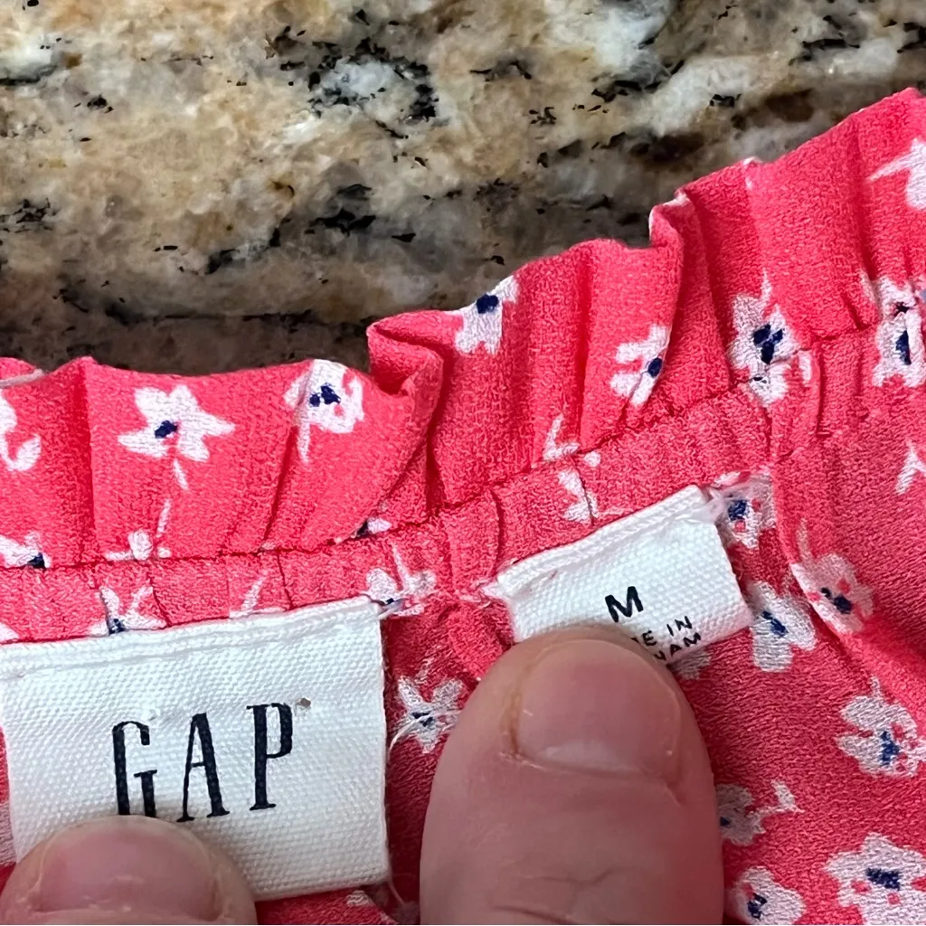 Gap Boho Peasant Tunic Blouse Women’s M Red Floral Fairy Hippie Grunge romantic - Image 7