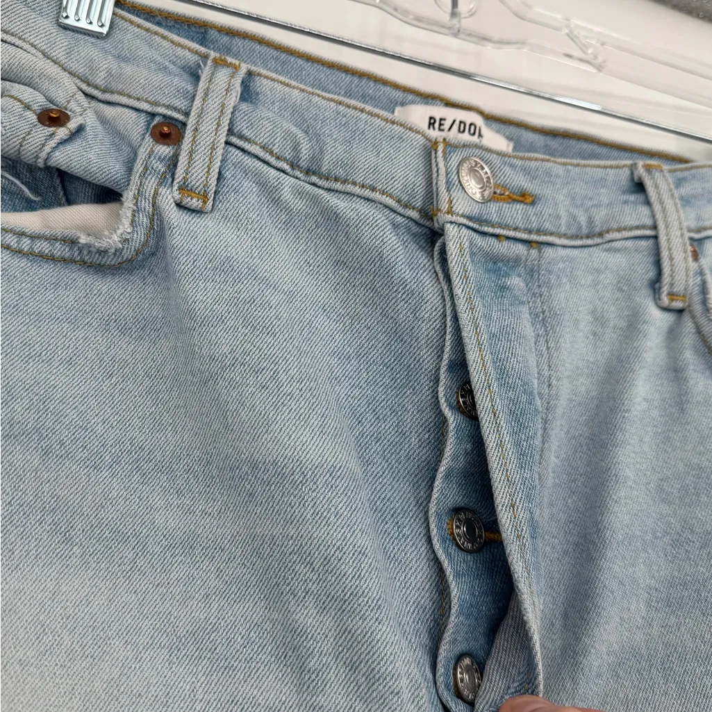 RE/DONE 70s stove pipe distressed button fly‎ jeans 31 - Image 3