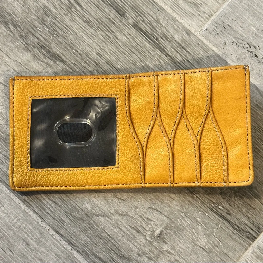 TIGNANELLO Leather Ultra Slim Citrine Fashion Functional Card Wallet Insert Yellow - Image 2