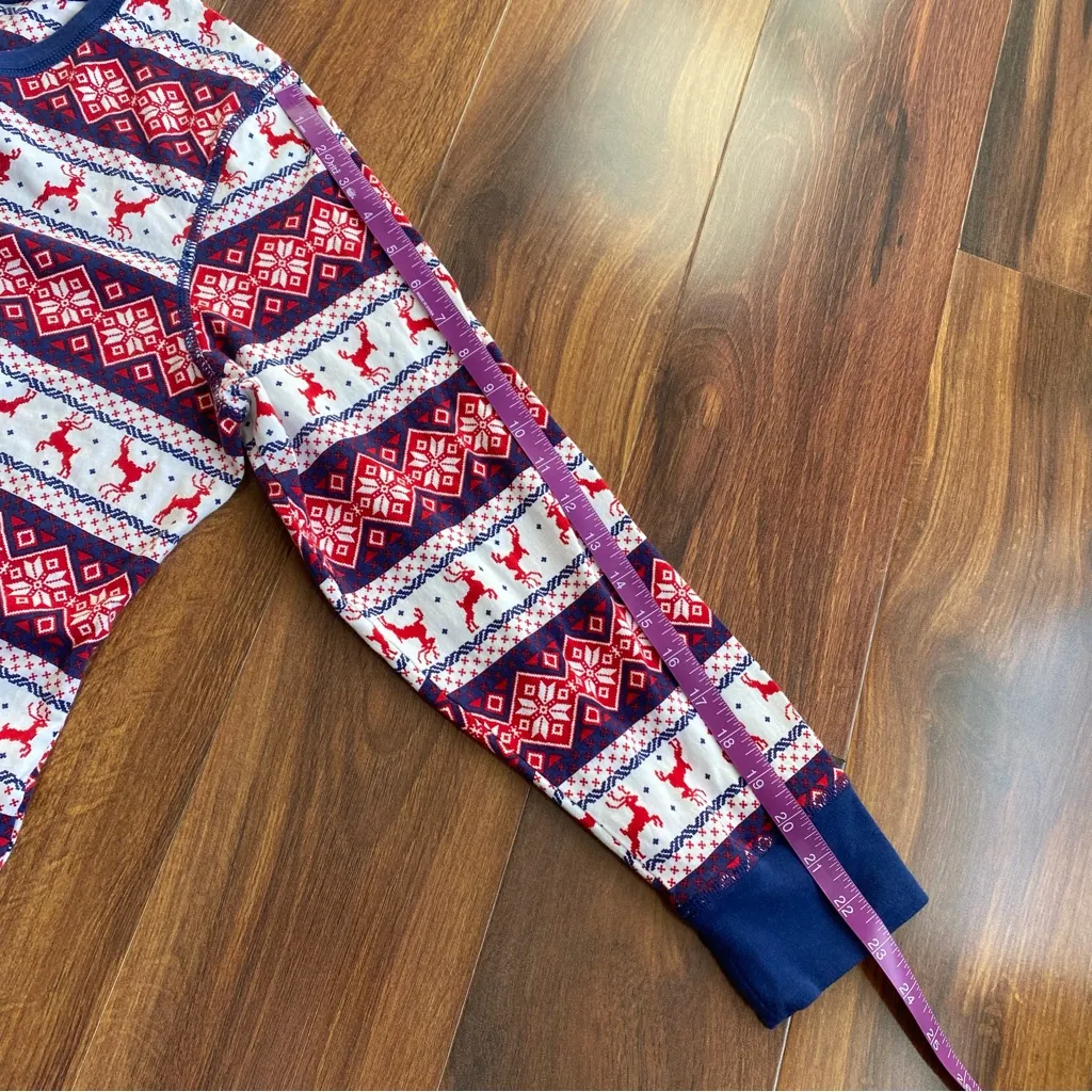 Lanz of Salzburg 100% Cotton Lightweight Fair Isle Reindeer Henley Pajama Top 2X Red Size XXL - Image 5