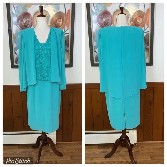 Pretty Vintage 1980s Ursula of Switzerland Mother of the Bride Dress! Size 14 - Image 2