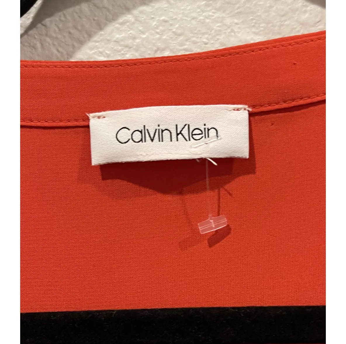 CALVIN KLEIN Red Orange Sleeveless Blouse - Image 3