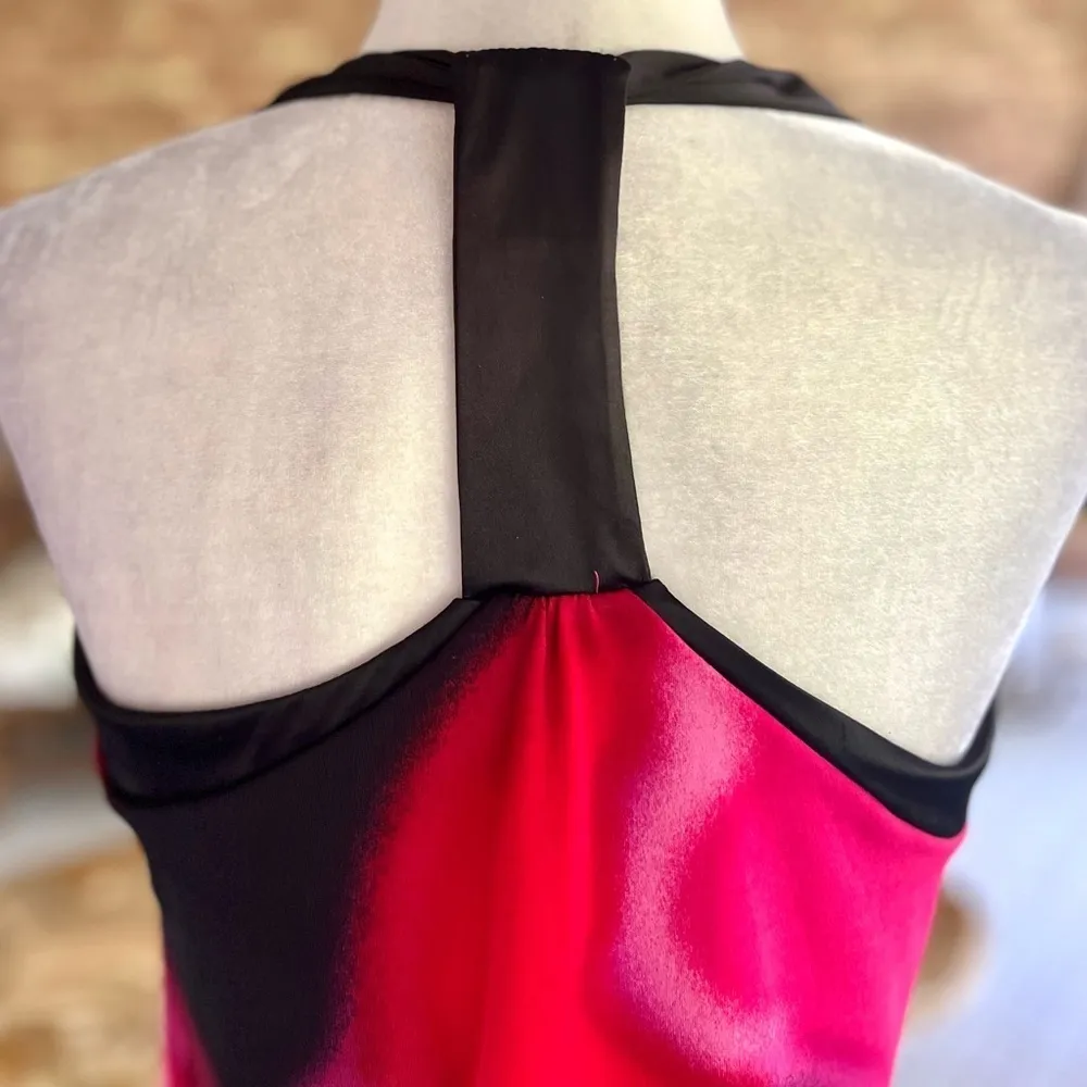 Express Tank Top S Halter Racerback Red Black Multi Knit - Image 8