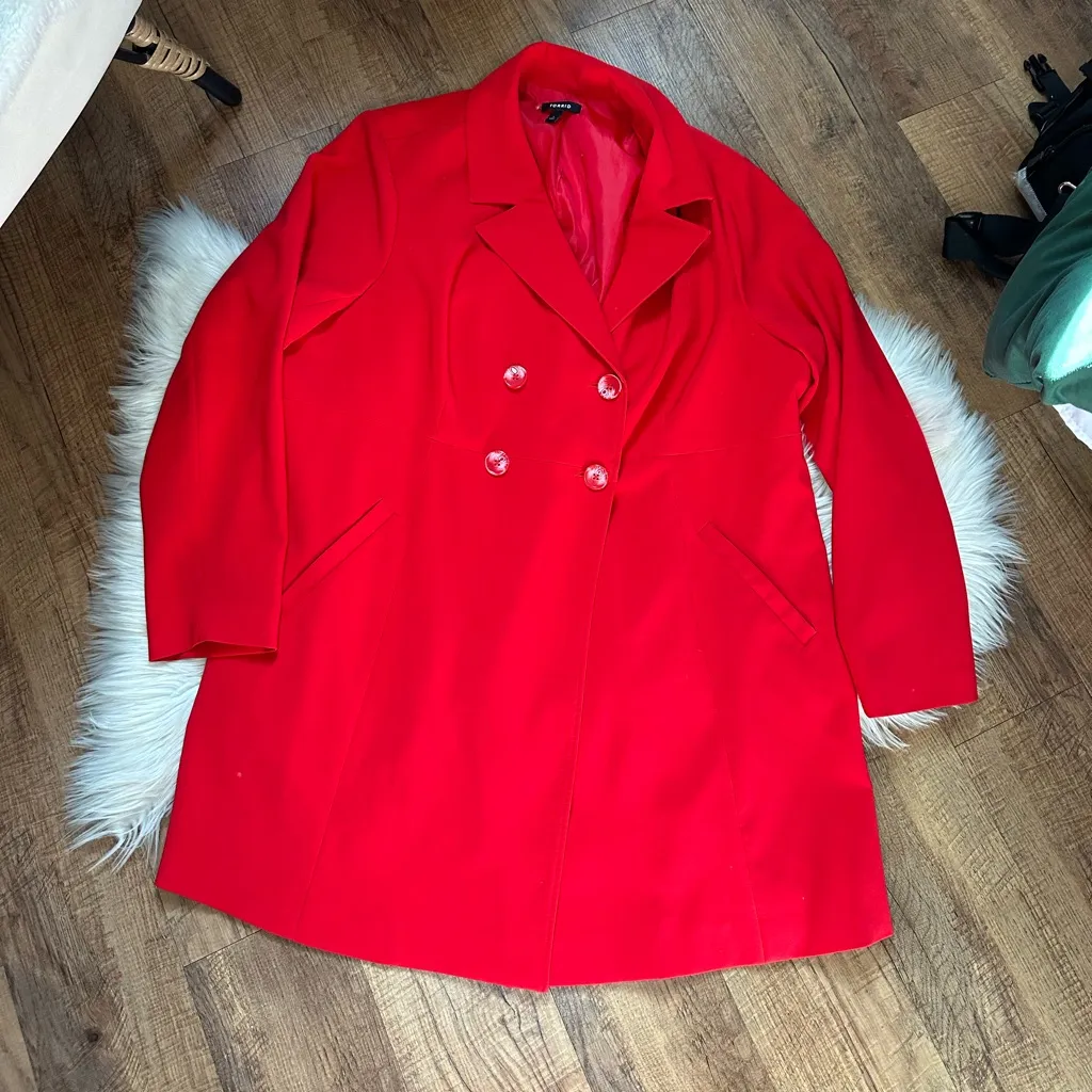 Torrid  Twill A-Line Trench Coat In Bright Red - Image 4