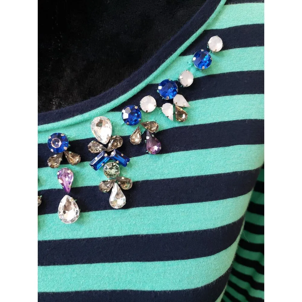 Women's Crown & Ivy Green Striped Long Sleeve Top XL Pullover Outdoor - Image 7