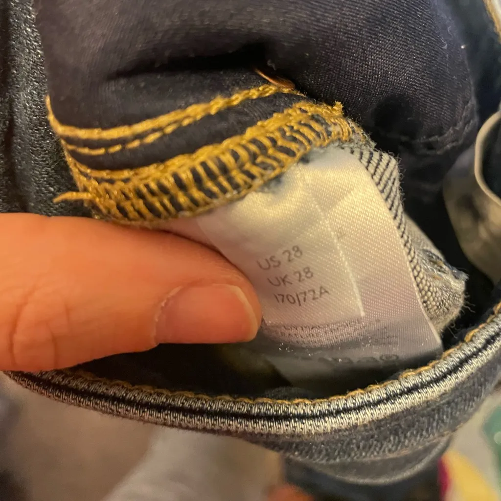 We the Free Free People Distressed Hem High Rise Jeans Denim Size 28 - Image 7