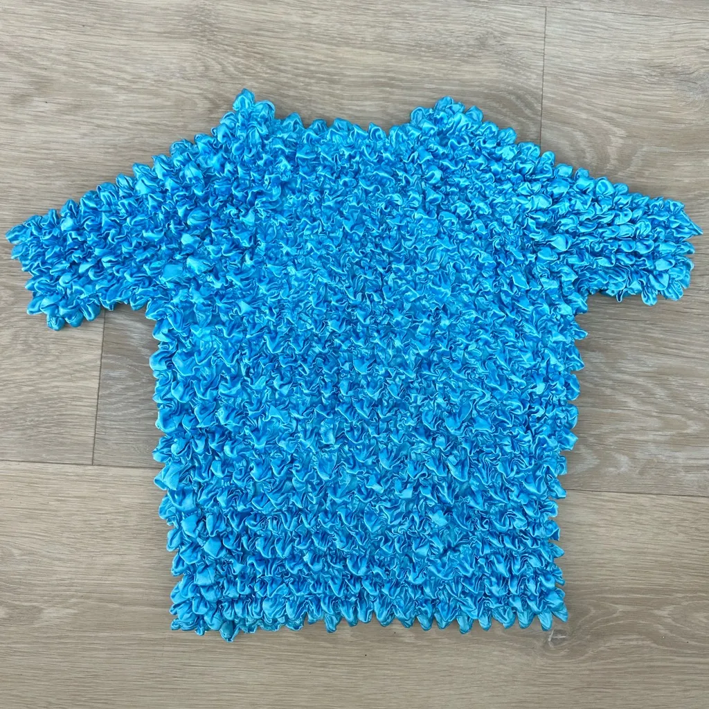 Y2K Popcorn Top – Shiny Sky Blue - Image 4