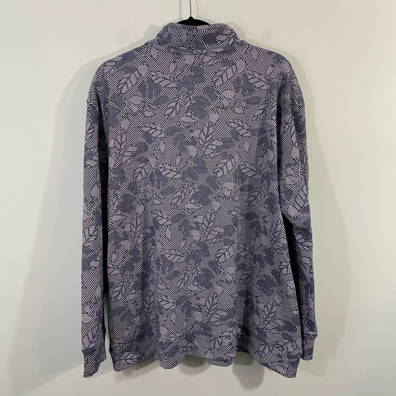 Lands' End Women's Navy Floral Sports Knit Pullover Sweater Size XL (18) - Image 8