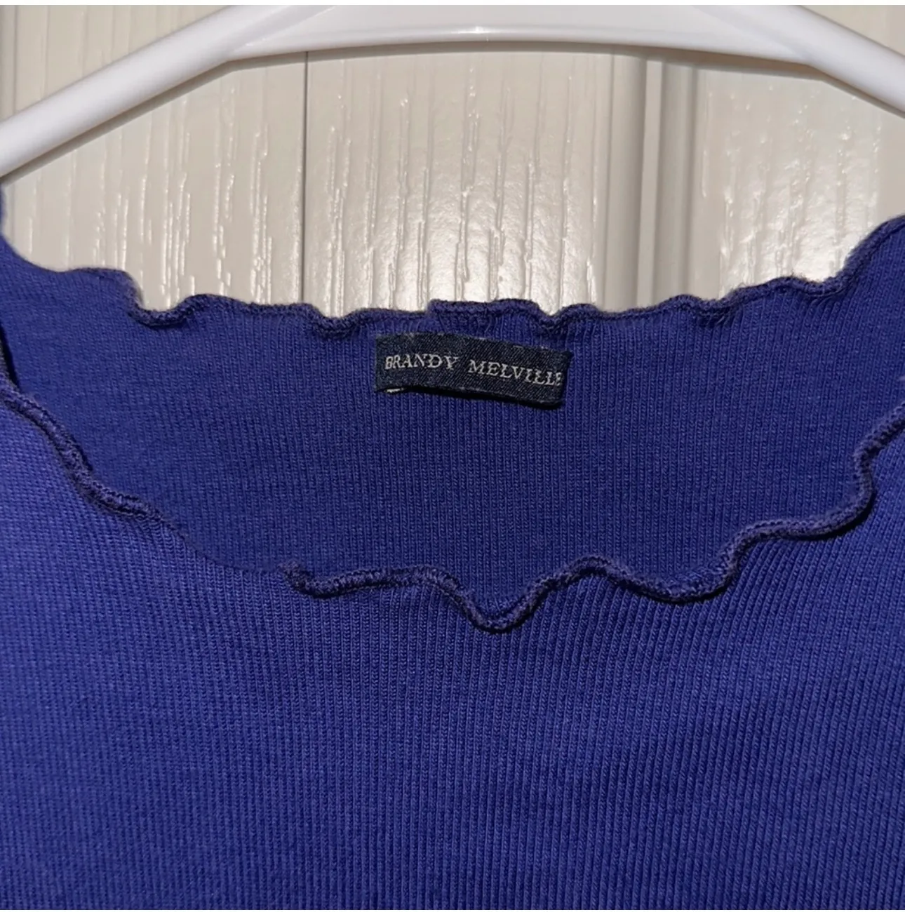 Brandy Melville Blue Lettuce Trim Tank Top - Image 2