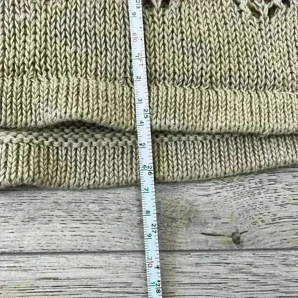 Eddie Bauer Tan Knit See-Through Sweater Size M - Image 7