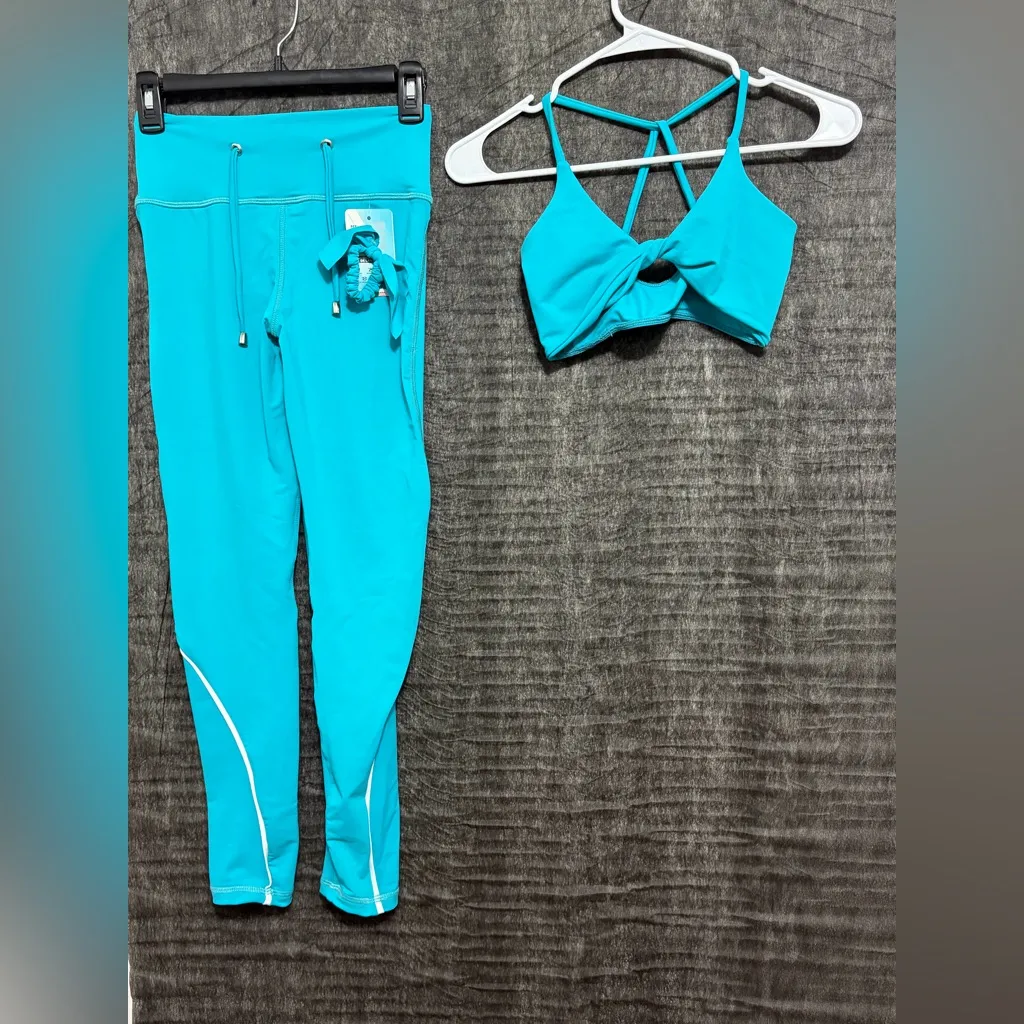 JESFER Women’s Activewear Set Leggings & Sports Bra Size S NWT(A227) Blue - Image 5
