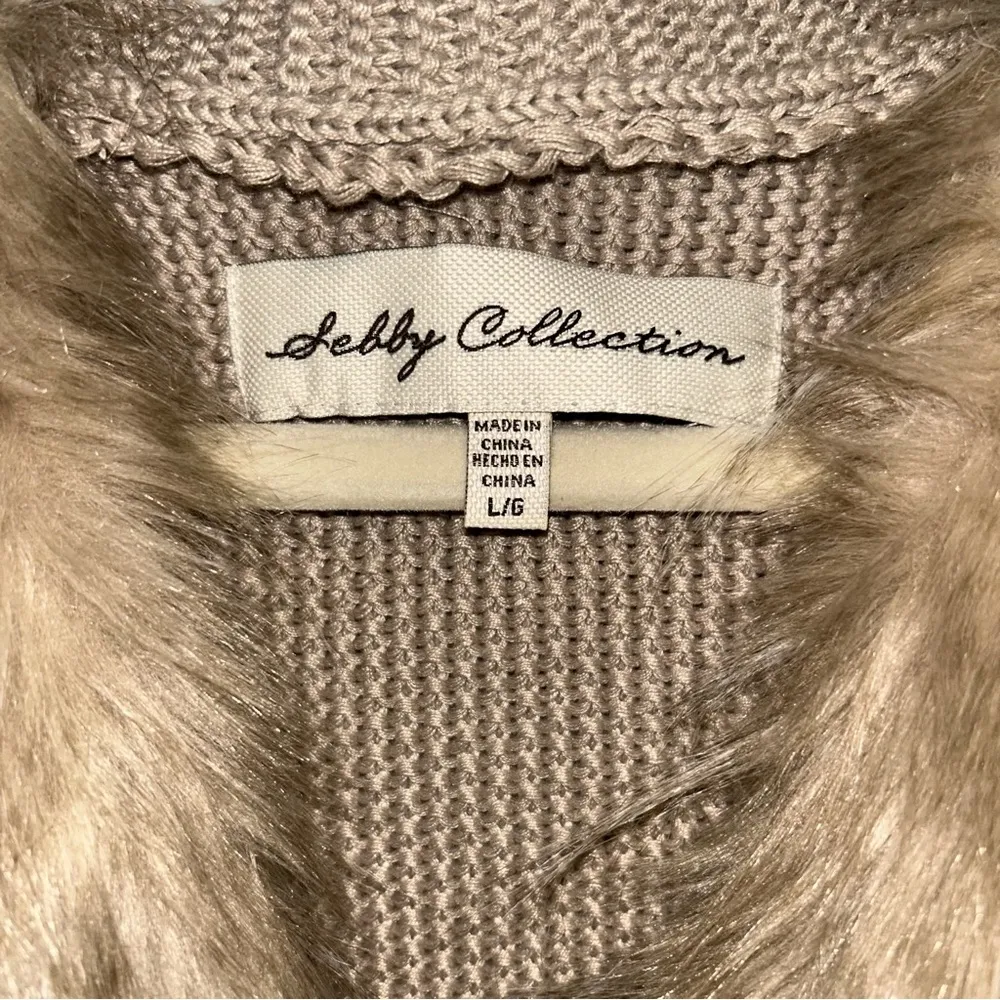 Sebby Collection Faux Fur sweater Vest Women’s Tan Brown Plush Boho - Image 3