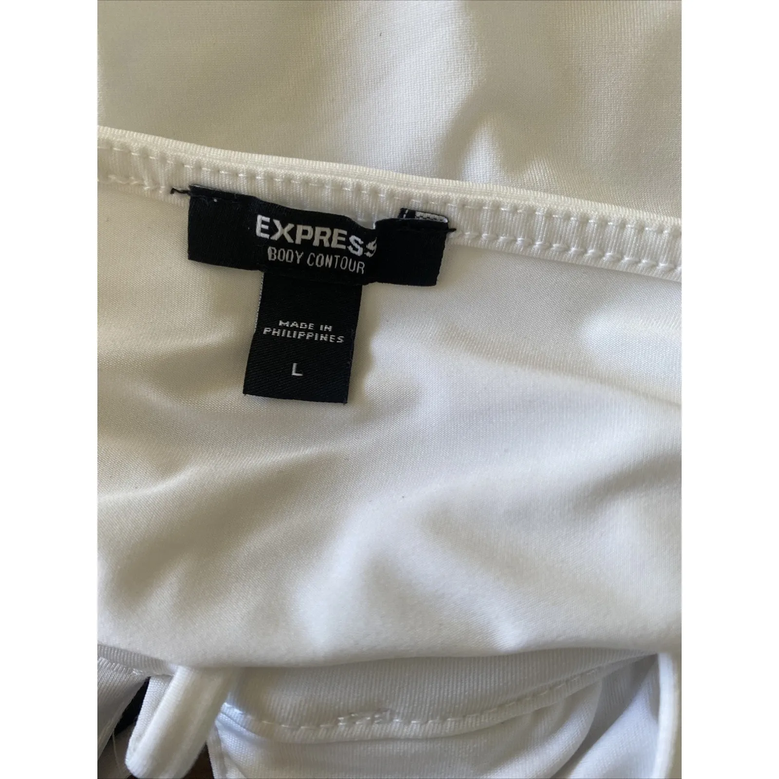 Y2K Express Womens Large White Babydoll Halter Bodysuit‎ Going Out Top - Image 5