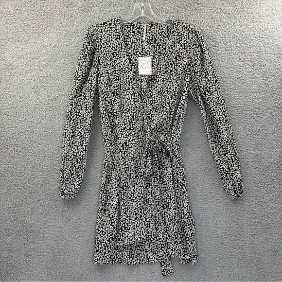 NWT Free People Kinsley Wrap Dress Pine Needle Combo Floral Green Mini Women's 6 - Image 2