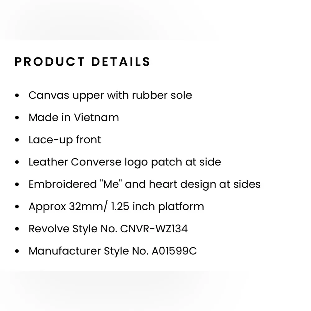 Converse Chuck Taylor High-Top All Star Lift Platform Sneakers W/Hearts Size 9.5 - Image 6