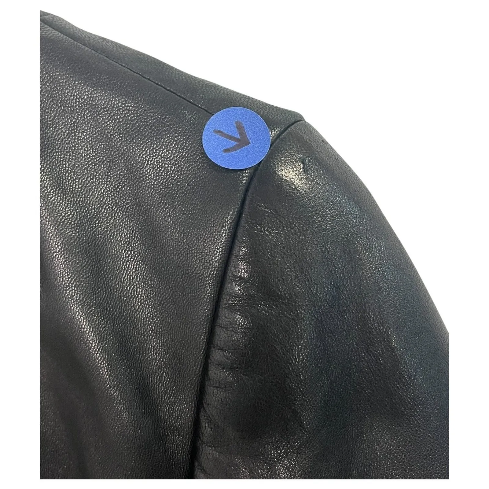 VTG Banana Republic Jacket Womens Medium Black Leather Butter Soft Moto Coat Y2K - Image 3