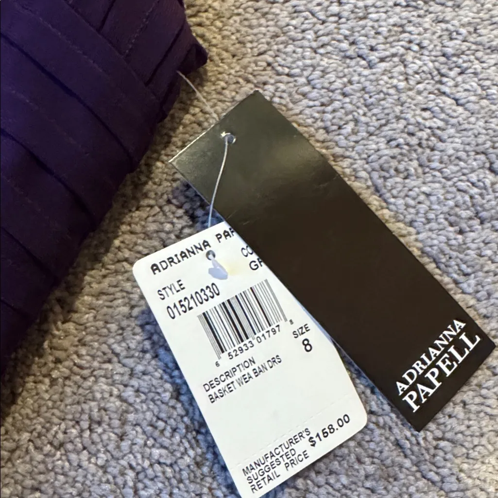 Adrianna Papell Purple Basket Weave Bandage Dress SIZE 8 - Image 3