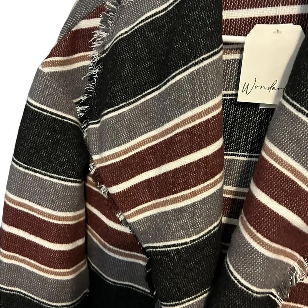 Wonderly Striped Open Front Cardigan jacket size medium NWT - Image 2
