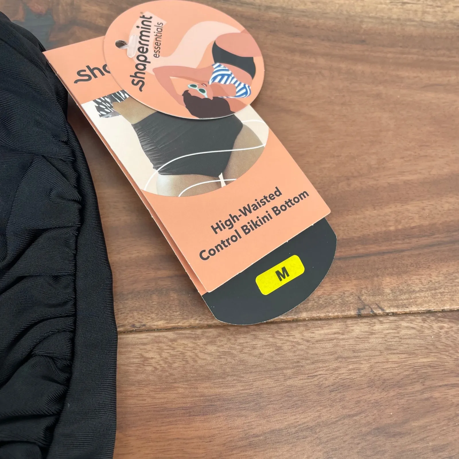 Shapermint Essentials High Waisted Control Bikini Bottom Black Size M - Image 3